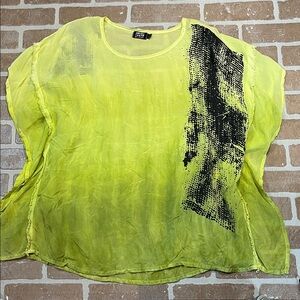 ARTOFCLOTH Women’s Large Top Art to Wear Lagenlook Tunic Blouse green